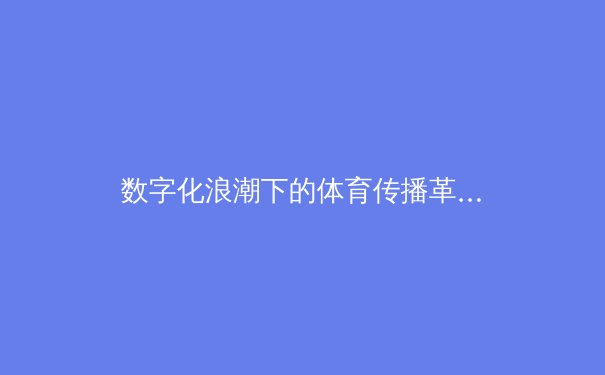 数字化浪潮下的体育传播革命：从荧屏到指尖的赛事体验 - 3